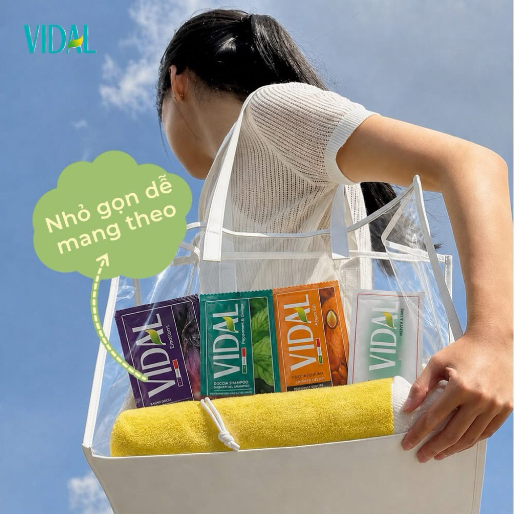 Sữa tắm 2in1 gội tắm Vidal 9ml dạng gói du lịch tiện lợi [hoả tốc]