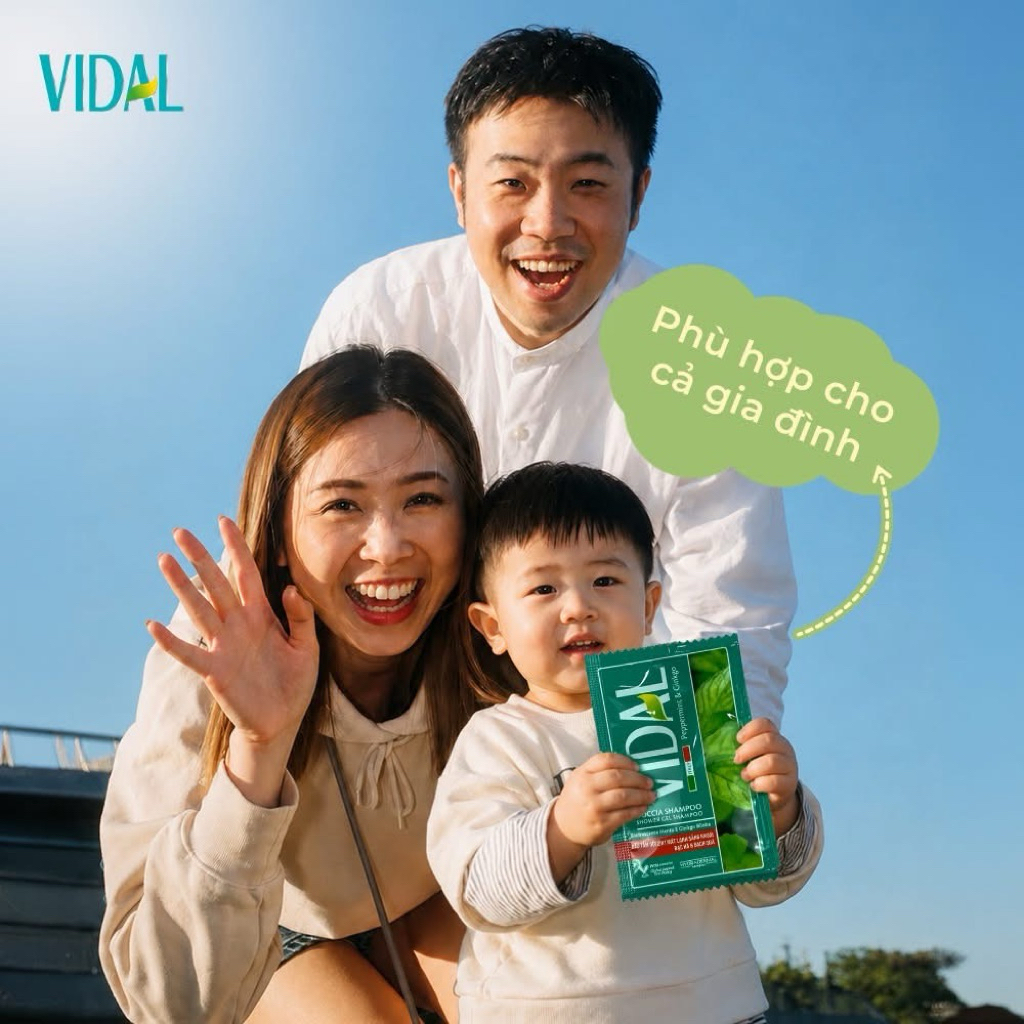 Sữa tắm 2in1 gội tắm Vidal 9ml dạng gói du lịch tiện lợi [hoả tốc]