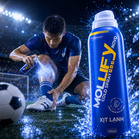 Xịt Lạnh Giảm Đau Thể Thao Mollifynovo - Bình Xịt Lạnh Giảm Đau Khi Chơi Đá Bóng, Cầu Lông, Tennis