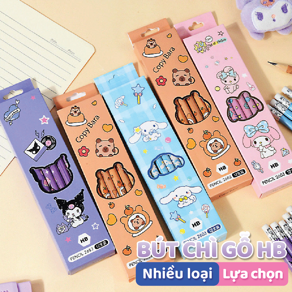 Hộp 30 Bút Chì 2B Hoạt Hình Cute – Bút Chì Gỗ Đậm Rõ Nét Cho Học Sinh, Luyện Viết & Vẽ