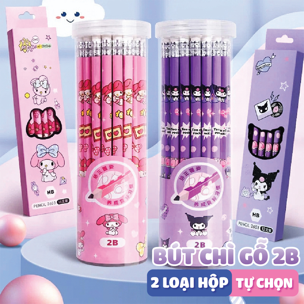 Hộp 30 Bút Chì 2B Hoạt Hình Cute – Bút Chì Gỗ Đậm Rõ Nét Cho Học Sinh, Luyện Viết & Vẽ