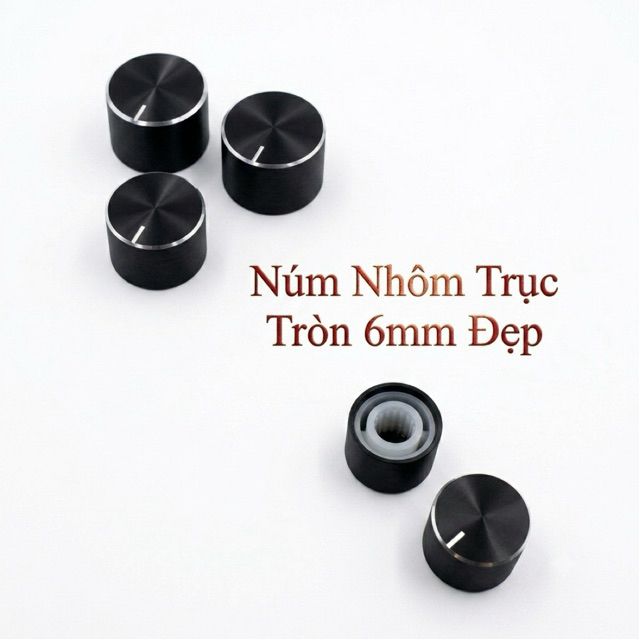 🛒 NÚM VẶN {2Cái } CHIẾT ÁP NHÔM ANODE ĐEN CAO CẤP (13x10mm - Trục 6mm) – NÂNG TẦM THIẾT BỊ CỦA BẠN