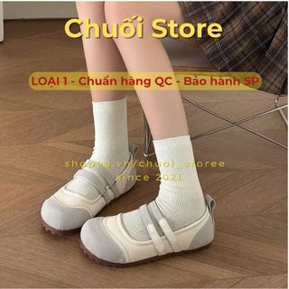 Giày bệt nữ da PU tổng hợp dệt vải đế cao su mẫu mới thời trang ôm chân dễ mang dễ phối đồ