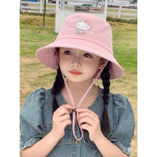 Mũ Bucket Cho Bé Trai Bé Gái 3-10 Tuổi In Hình Kurumi Dễ Thương, Mũ Chống Nắng Trẻ Em Cotton Mềm Mại Có Dây Đeo