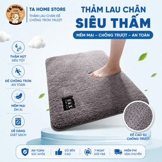 Thảm lau chân nhà tắm, thảm chùi chân nhà bếp lông cừu len mềm đế cao su thấm hút nước chống trượt
