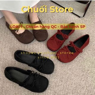 Giày bệt nữ da PU tổng hợp dệt vải đế cao su êm ái ôm chân vừa vặn thuận tiện dễ đi