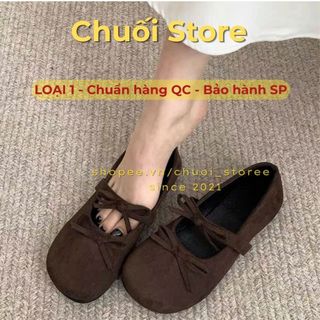 Giày bệt nữ da PU tổng hợp dệt vải đế cao su êm ái ôm chân vừa vặn thuận tiện dễ đi