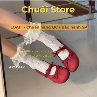 Giày bệt nữ da PU tổng hợp dệt vải đế cao su nhẹ nhàng nữ tính đáng yêu thoải mái