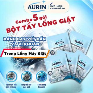 COMBO 2 GÓI Bột Tẩy Lồng Máy Giặt AURIN Làm Sạch Lồng Giặt Hiệu Quả Kháng Khuẩn Khử Mùi 100g/gói