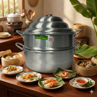 Chõ hấp 1 tầng, nồi hấp bánh bao, dimsum, há cáo... từ 1kg đến 12kg - chất liệu nhôm Trường Thành đủ size - HHome