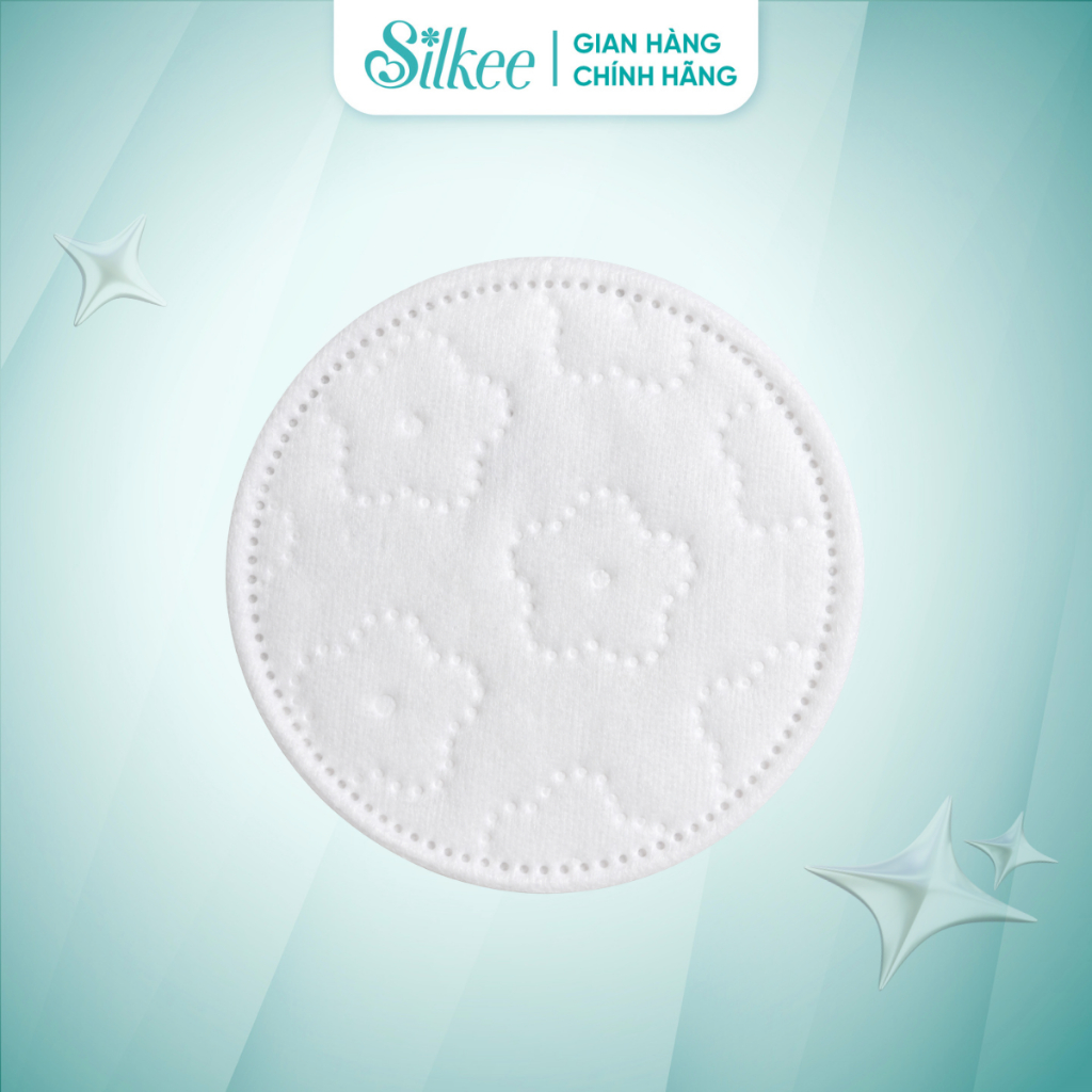 Bông tẩy trang Silkee Sakura Round 150 Miếng Tròn - Cotton Mềm Mịn, Không Xơ Bông