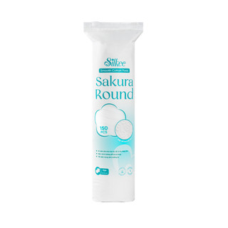 [COMBO 4] Bông tẩy trang Silkee Sakura Round 150 Miếng Tròn - Cotton Mềm Mịn, Không Xơ Bông