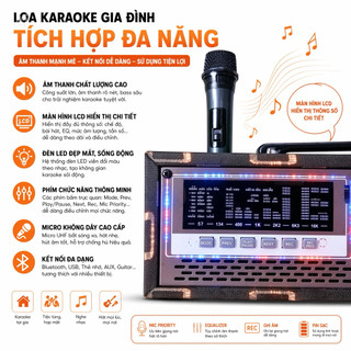 Loa Di Động Karaoke LEONG L101 Bass 20 Cm Công Suất Cao 150W, Bass Chắc, Âm Thanh Trung Thực, Kết Nối BT, AUX, USB..vvv