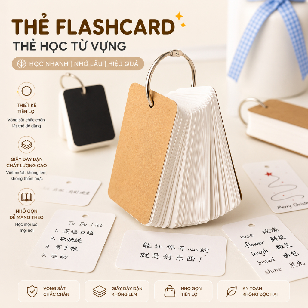 Flashcard thẻ học từ vựng trắng thẻ học từ vựng 50 tờ 4x7cm hỗ trợ làm giấy ghi chú | BigBuy360 - bigbuy360.vn