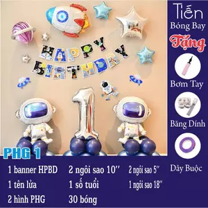 Set Bóng Bay Sinh Nhật Chủ Đề Phi Hành Gia Cho Bé Trai - Bóng Bay Sinh Nhật | Tiến Bóng Bay