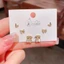 V.I.T Accessories | Set bông tai gấu đính đá 6 chiếc (1 màu)