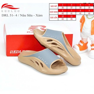 (CÓ BIG SIZE 44-45) Dép bánh mì quai ngang nam nữ REDLEO RL51-4, dép đúc EVA nguyên khối đi mưa có lỗ thoáng khí
