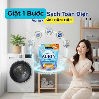 [10.4KG 2 TÚI] Nước Giặt Xả Cao Cấp AURIN Mẫu Mới Siêu Tiết Kiệm Túi 5.2kg - Hương Tinh Dầu Thiên Nhiên Dịu Nhẹ Làm Sạch