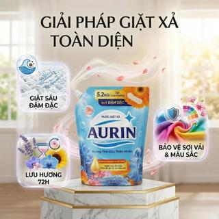 [Túi 5.2kg] Nước Giặt Xả Cao Cấp AURIN Siêu Tiết Kiệm - Hương Tinh Dầu Thiên Nhiên Dịu Nhẹ Làm Sạch Tốt Bền Màu Lưu Hươn