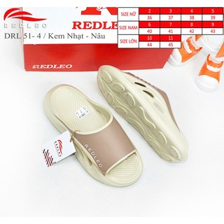 (Chính Hãng) Dép bánh mì quai ngang nam nữ REDLEO _DRL51_1, dép đúc nguyên khối đi mưa big size có lỗ thoáng khí