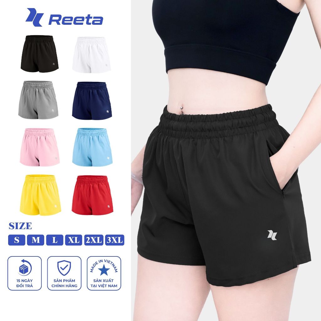 Quần short đùi thể thao nữ Reeta 2 lớp co giãn 4 chiều tập Gym - Yoga - chạy bộ - aerobic - A060