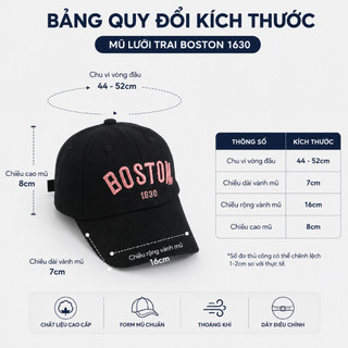 Mũ Lưỡi Trai Trẻ Em 3-10 Tuổi BOSTON, Nón Kết Bé Trai Bé Gái KaKi Cotton Che Nắng Thêu Chữ Form Đẹp