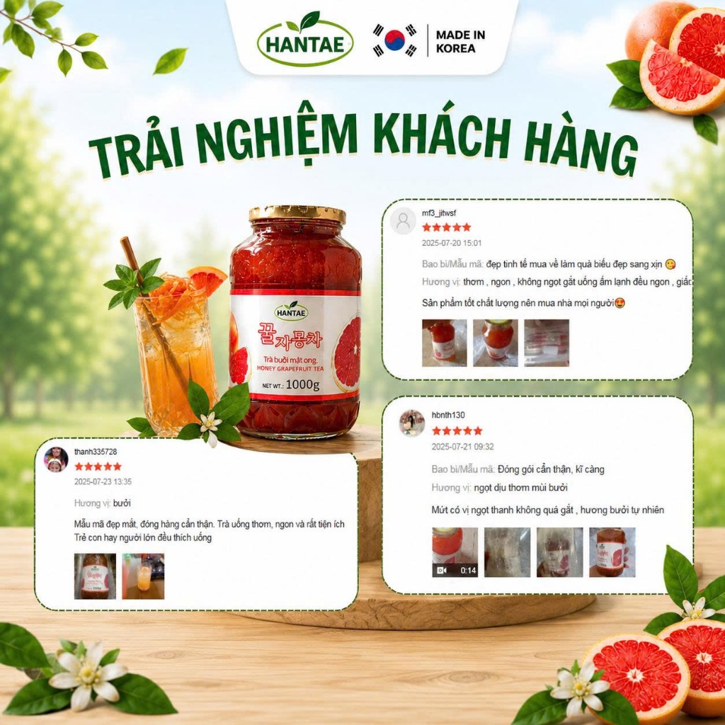 Trà Bưởi Mật Ong Hantae (Vị Đắng) -  Thức Uống Cho Người Sành