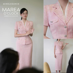 MINELEGÁNCE | SET VEST & CHÂN VÁY BÚT CHÌ THANH LỊCH, SANG TRỌNG - MIN867