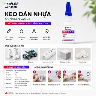 Keo Đa Năng GUNASEN 塑料 Chống Thấm Nước Dùng Cho Các Loại Nhựa, ÔTÔ, Xe Điện, Đồ Chơi Khô Nhanh