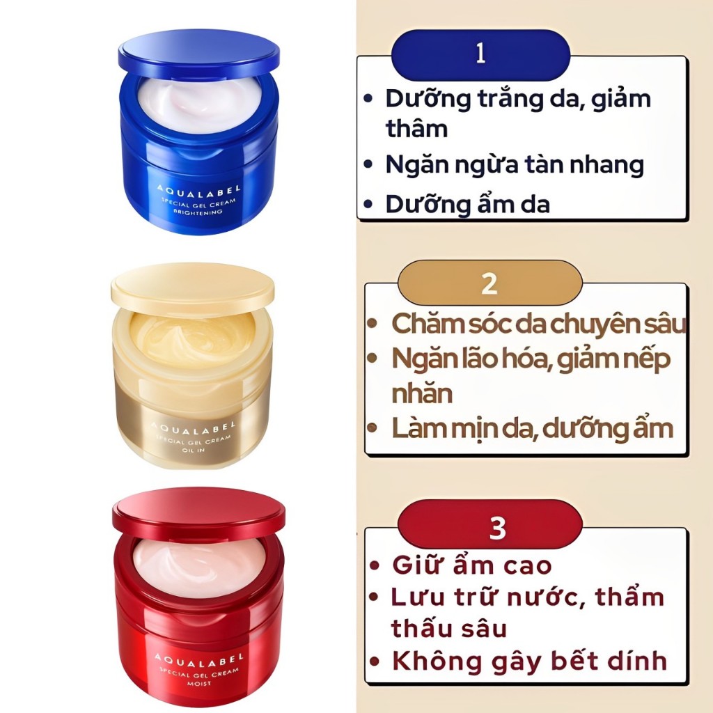 Kem dưỡng da 5 trong 1 White Conc Aqualabel Special Gel Cream Nhật Bản 90g