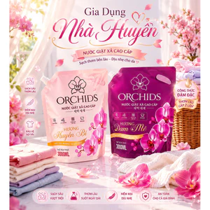 Thùng 4 Túi Nước Giặt Xả ORCHIDS🐦‍🔥FREESHIP🐦‍🔥mùi hương sang trọng ,ngừa khuẩn ,làm mềm vải và lưu hương dài lâu