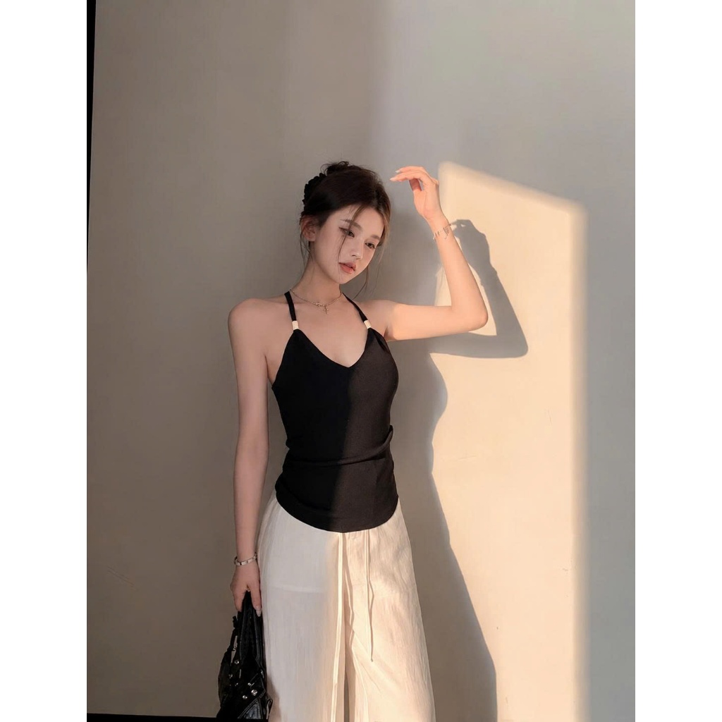 [CÓ SIZE] Áo Thun Nữ Cổ Yếm Ôm Body Hở Lưng RANSHI Vải Cotton Mịn Mát Co Giãn 4 Chiều Tôn Dáng Quyến Rũ - RA371