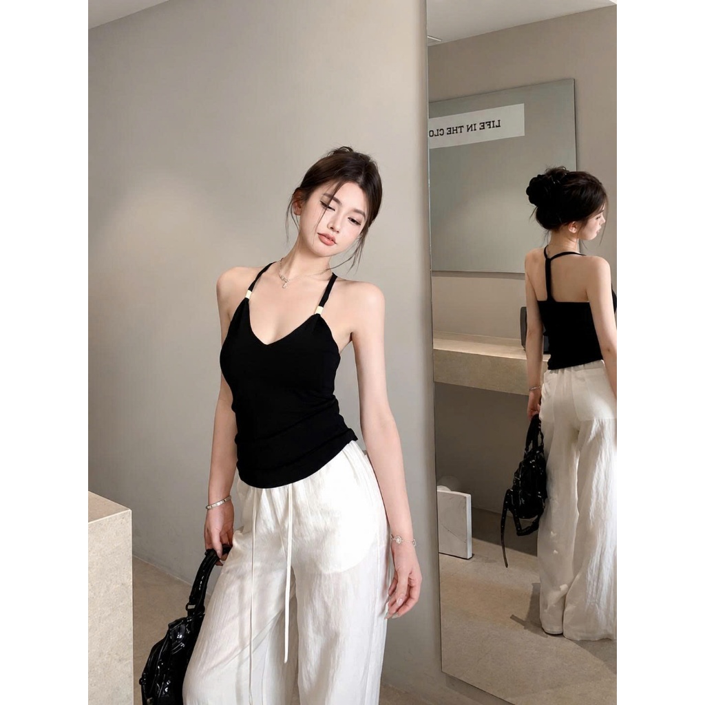 [CÓ SIZE] Áo Thun Nữ Cổ Yếm Ôm Body Hở Lưng RANSHI Vải Cotton Mịn Mát Co Giãn 4 Chiều Tôn Dáng Quyến Rũ - RA371