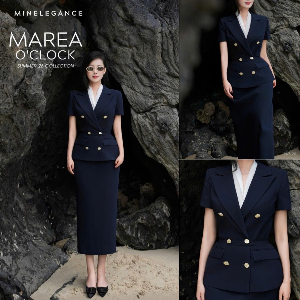 MINELEGÁNCE | SET ÁO VEST & CHÂN VÁY BÚT CHÌ THANH LỊCH, SANG TRỌNG - MIN07