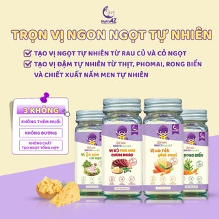 Combo 4 Hạt Nêm Và 3 Bột Gia Vị Cho Bé Ăn Dặm Từ 6 Tháng NutriAZ, Không Muối Đường, An Toàn Cho Bé