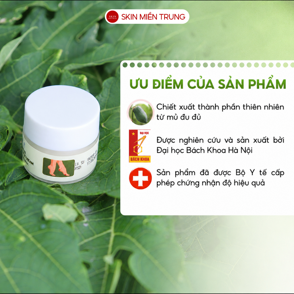 Kem Hỗ Trợ Giảm Mụn Cóc Papaya Cream – Góp Phần Loại Bỏ Tế Bào Chết, Làm Mềm Da Chai Sần & Vết Dày Như Mụn Cóc