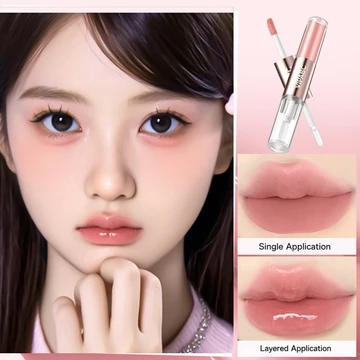 🩰PinkPaws Son bóng hai đầu, son bóng dạng gương, son bóng lì lâu trôi