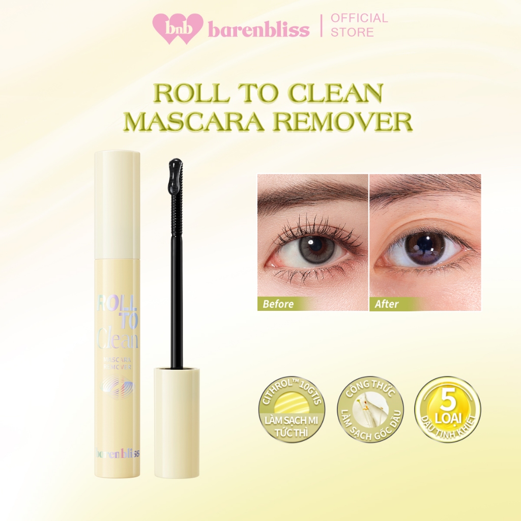 Mascara tẩy trang mi mắt barenbliss Roll To Clean Mascara Remover sạch sâu dịu nhẹ 8g
