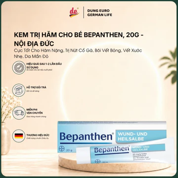 [Chuẩn Đức] Kem Chống Hăm Bepanthen 20g, Kem Dưỡng Bảo Vệ Da Hỗ Trợ Chăm Sóc Vùng Da Nhạy Cảm Cho Bé