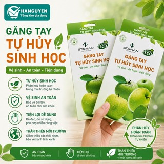 Combo sỉ 10 hộp găng tay tự hủy sinh học Green Eco đa năng, phù hợp nội trợ và chế biến thực phẩm