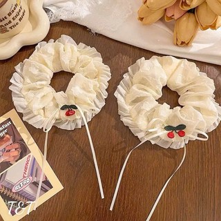 Scrunchies Ren Cherry Hàn Quốc Dây Buộc Tóc Nữ Bản To Cột Tóc Vintage Dễ Thương Cao Cấp