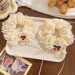 Scrunchies Ren Cherry Hàn Quốc Dây Buộc Tóc Nữ Bản To Cột Tóc Vintage Dễ Thương Cao Cấp