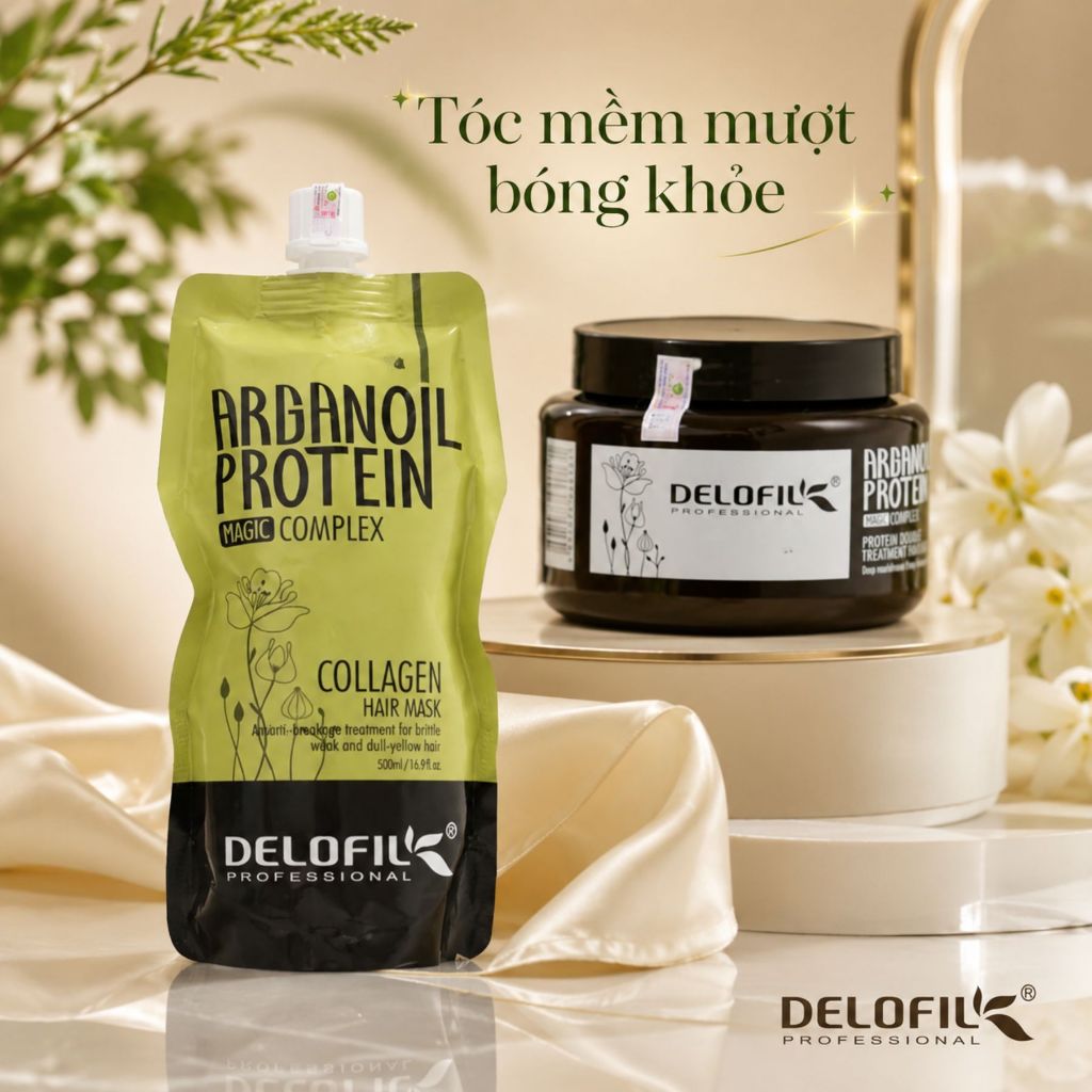 Kem Hấp Ủ Tóc DELOFIL 500ml | Dưỡng Ẩm Chuyên Sâu, Tóc Mềm Mượt Bóng Khỏe Chuẩn Salon