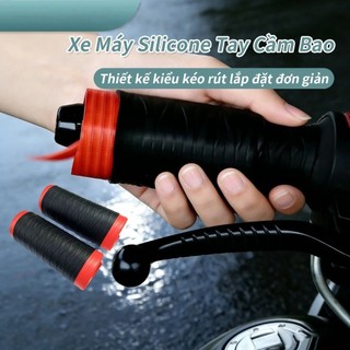 2 cái Xe Máy Silicone Tay Cầm Bao Thiết kế dạng rút ra Lắp đặt đơn giản Chống Trơn Trượt Chống nước