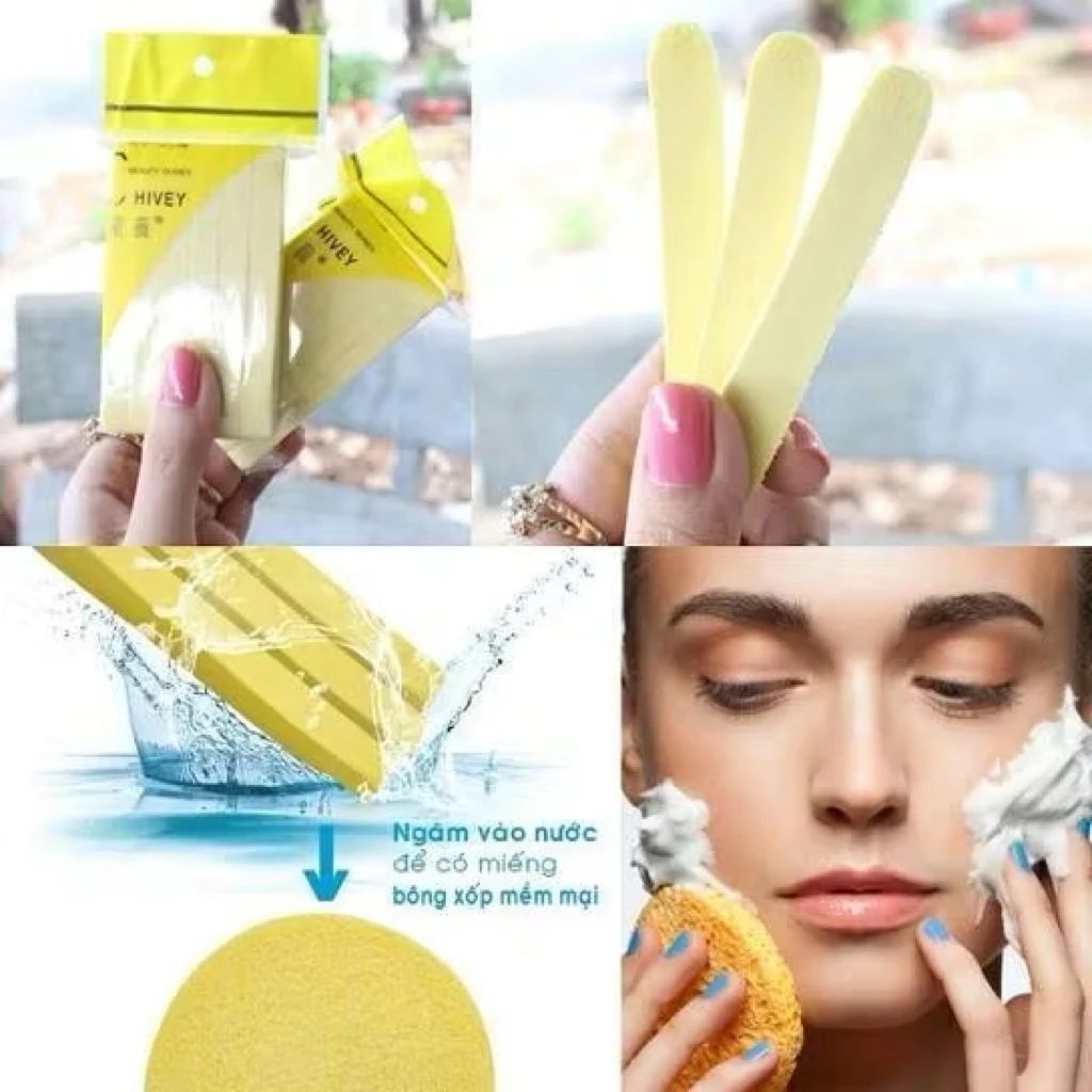 (COMBO 10 BÔNG MÚT) BÔNG MÚT RỬA MẶT BỌT BIỂN NÉN CAO CẤP, LÀM SẠCH DA DỊU NHẸ, Miếng Mút Chăm Sóc Da An Toàn