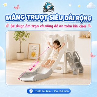 Bộ Cầu Trượt Xích Đu Liên Hoàn PAKEY Lovely Bear Nhiều Trò Chơi Thú Vị, Cầu Trượt Cho Bé KÈM BÓNG RỔ, Nhựa HDPE An Toàn