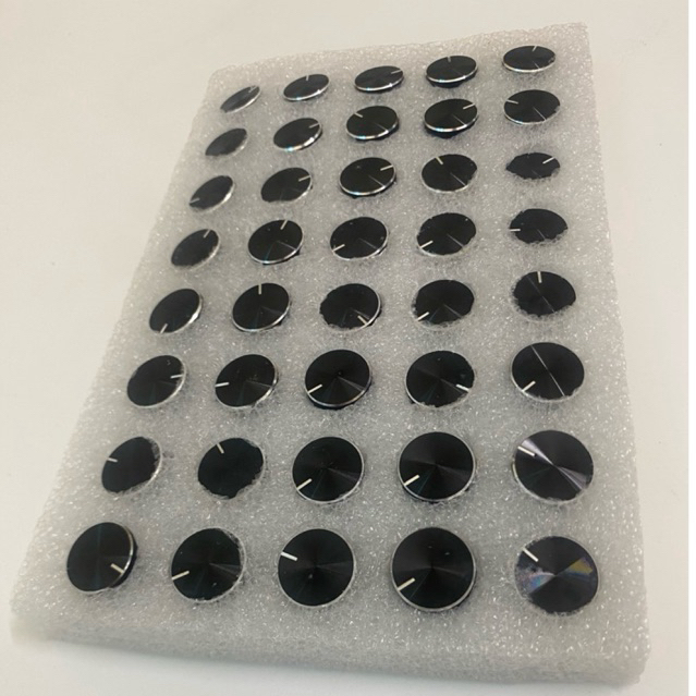 Núm vặn chiết áp nhôm phay đen - Kích thước 14.5x13mm, cán D bán nguyệt cao cấp cho Amply/Loa