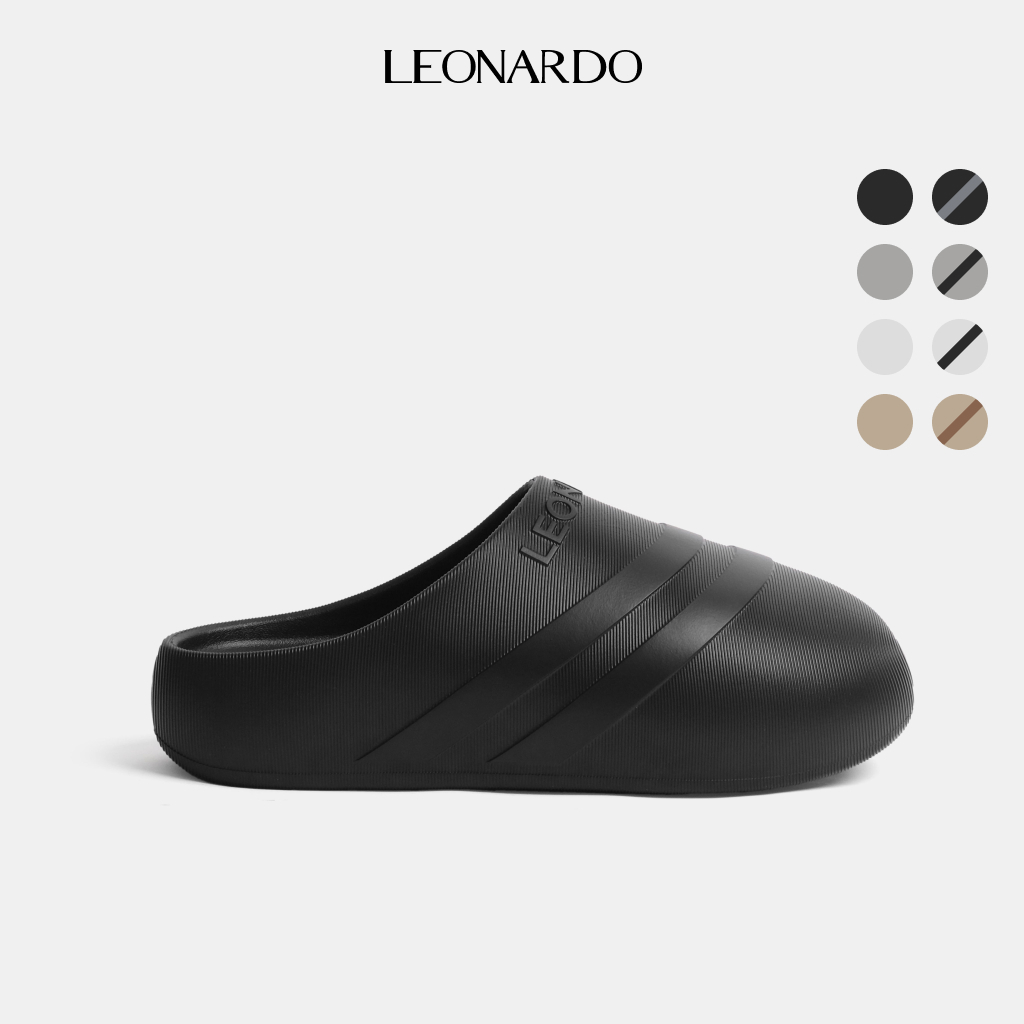 Dép nam Leonardo cao su cao cấp êm nhẹ đúc nguyên khối thiết kế tối giản unisex tôn dáng - Dép Mule Mason