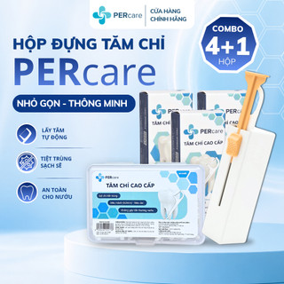 [Combo 4+1] Hộp Đựng Tăm Chỉ Nha Khoa PERcare Tự Động Cao Cấp Tiệt Trùng Nhỏ Gọn Tiện Lợi An Toàn 10 chiếc