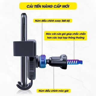 Giá đỡ điện thoại trên ô tô kẹp gắn cửa khe gió điều hoà xoay 360 độ vân cacbon tinh tế nhỏ gọn tiện lợi cho xe
